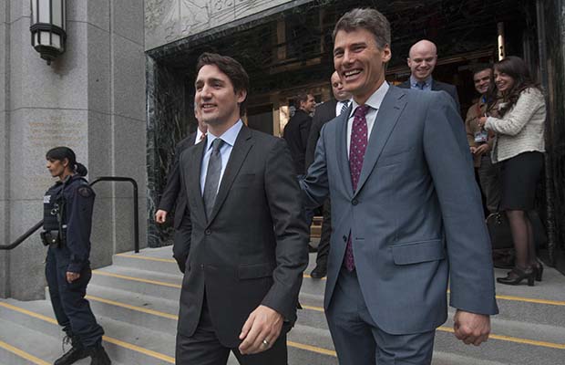 VANCOUVER, BC - DECEMBER 17, 2015, - Canadian Prime Minister Justin Trudeau attends City Hall with mayor Gregor Robertson in Vancouver, BC. December 17, 2015. (Arlen Redekop / PNG photo) (story by reporter) [PNG Merlin Archive]